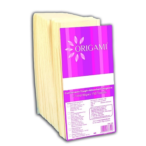 Origami Cellulo Plain Sleeve Wrapper Without Printing C-Fold Towels, 34 GSM, 150